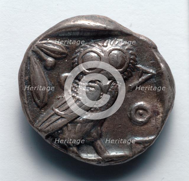 Athenian Tetradrachm: Owl (reverse), 400s BC. Creator: Unknown.