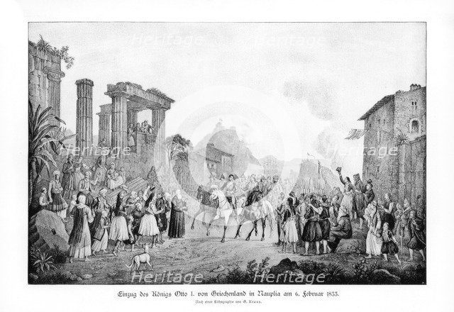 Otto I, King of Greece, landing in Nauplia, 6 February 1833 (1900). Artist: Unknown