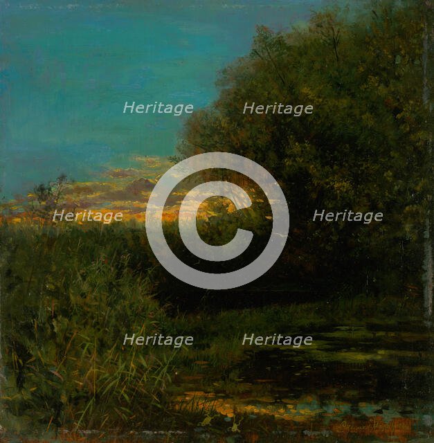 Sunset and trees in shade, 1894. Creator: Eduard Majsch.