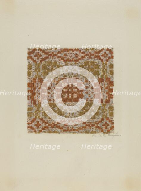 Coverlet Detail, c. 1942. Creator: Annie L. Vaughn.