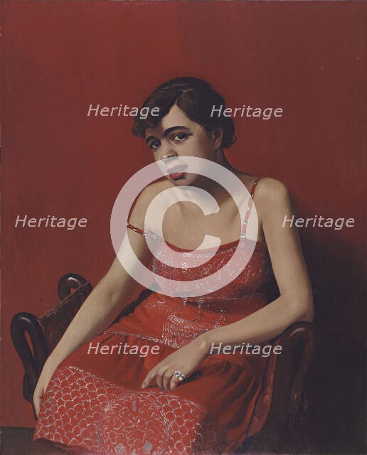 La Roumaine à la robe rouge (Romanian Woman in a Red Dress), 1925. Creator: Vallotton, Felix Edouard (1865-1925).