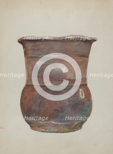 Terra Cotta Flower Jar, c. 1936. Creator: Cecily Edwards.