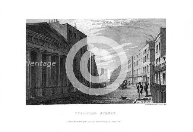 Stamford Street, London, 1830.Artist: RL Wright