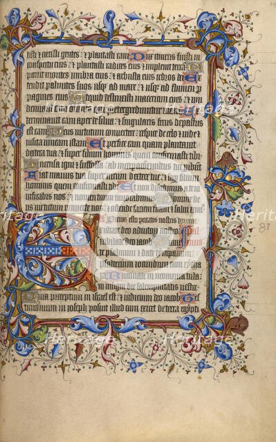 Decorated Initial E; Psalter, 1420-1430. Creator: Unknown.