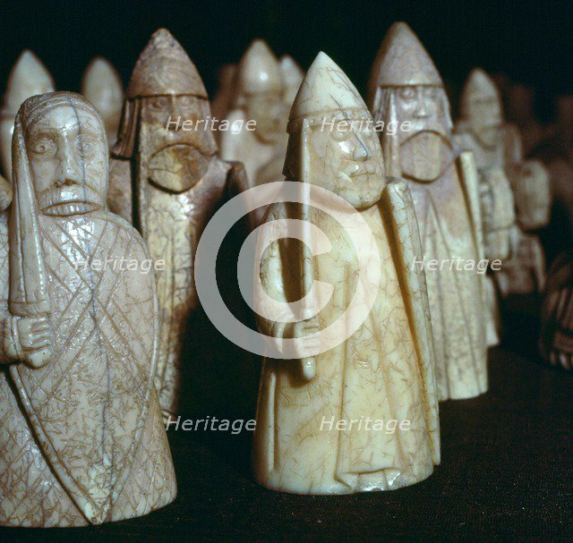 The Lewis Chessmen, (Norwegian?), c1150-c1200. Artist: Unknown
