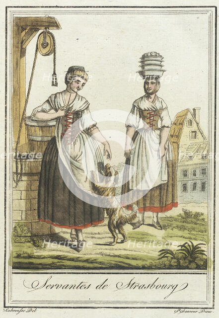 Costumes de Différent Pays, 'Servantes de Strasbourg', c1797. Creators: Jacques Grasset de Saint-Sauveur, LF Labrousse.