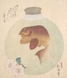 Gold-Fish in a Glass Bottle, 19th century. Creator: Totoya Hokkei.