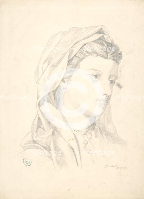 Young woman's head, 1878. Creator: Vojtech Klimkovic.