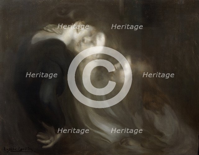 'The Motherly Kiss', late 1890s.  Artist: Eugene Carriere