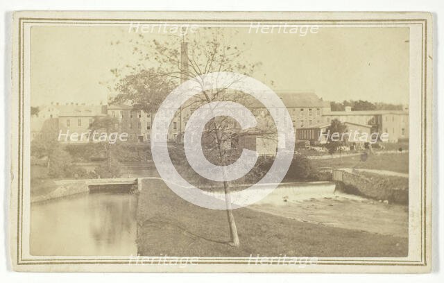 Untitled (river with falls and factory building), mid-late 19th century.  Creator: T. Holmes.