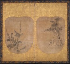 Daoist Sage beneath a Tree and Hawk on a Branch, mid-17th century. Creator: Soga Nichokuan.