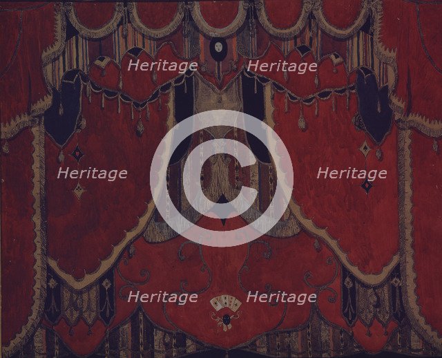 Design of main curtain for the theatre play The Masquerade by M. Lermontov, 1917. Artist: Golovin, Alexander Yakovlevich (1863-1930)