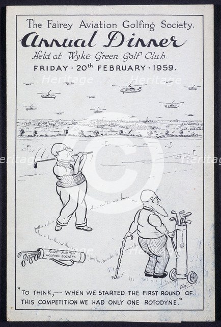 The Fairey Aviation Golfing Society Annual Dinner, British, 1959. Artist: Unknown