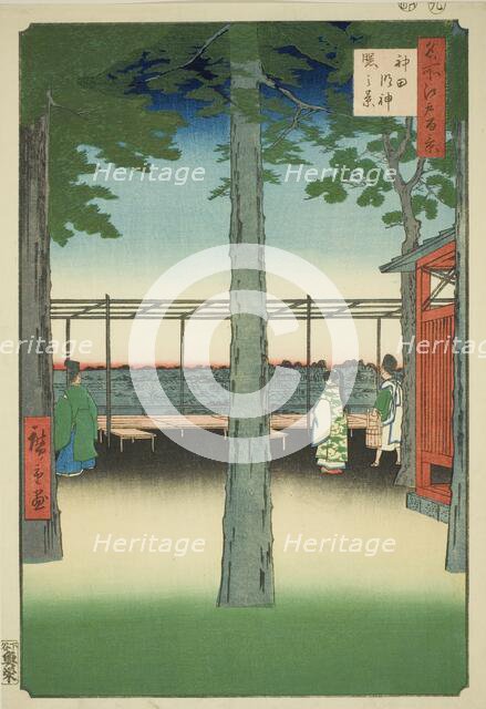 Dawn at Kanda Myojin Shrine (Kanda Myojin akebono no kei), from the series "One Hundred..., 1857. Creator: Ando Hiroshige.