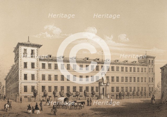 Old Seminary of Nobles, later transformed into the Military Hospital, engraving, 1870.
