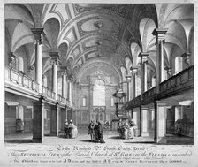 Sectional view of the Church of St Giles in the Fields, Holborn, London, 1753. Artist: Anthony Walker