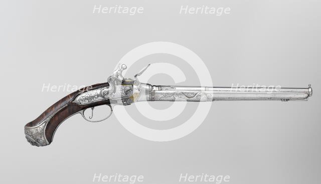 Repeating Flintlock Pistol, Italian, Florence, ca. 1690-1700. Creator: Michele Lorenzoni.