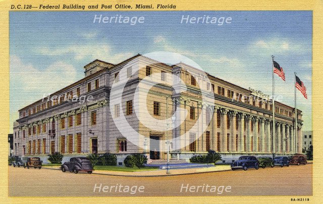 Federal Building and Post Office, Miami, Florida, USA, 1938. Artist: Unknown