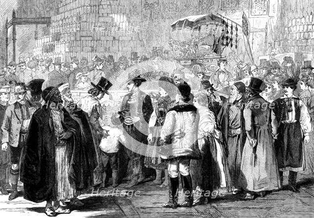 Vienna Exhibition: looking at the model of Jerusalem, 1873. Creator: Unknown.