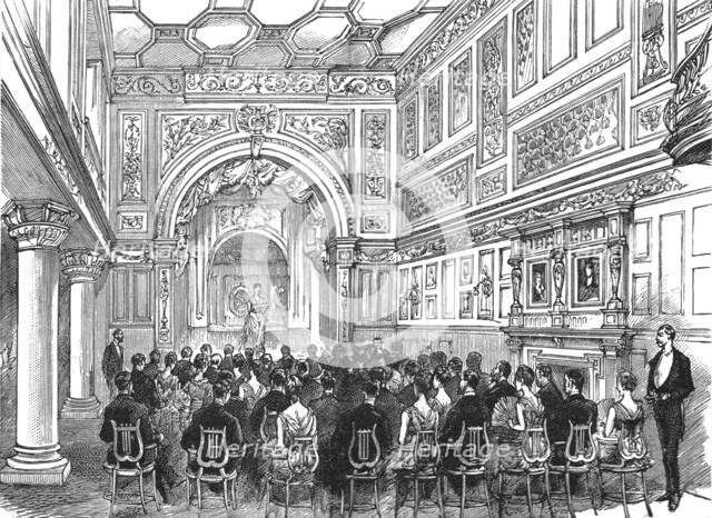 ''The new quarters of the Lyric Club, Coventry Street, W. The Theatre', 1888. Creator: Unknown.
