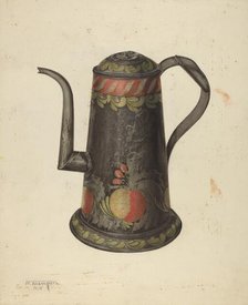 Toleware Coffee Pot, c. 1938. Creator: Nicholas Acampora.