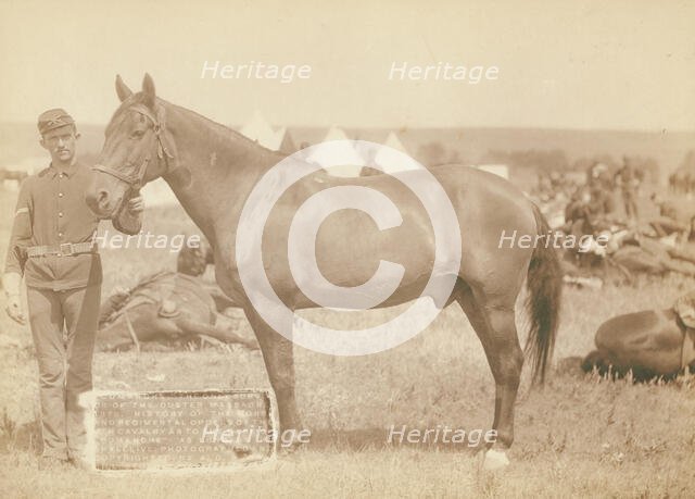 Comanche, the only survivor of the Custer Massacre, 1876 History of the horse and regimental...1887. Creator: John C. H. Grabill.