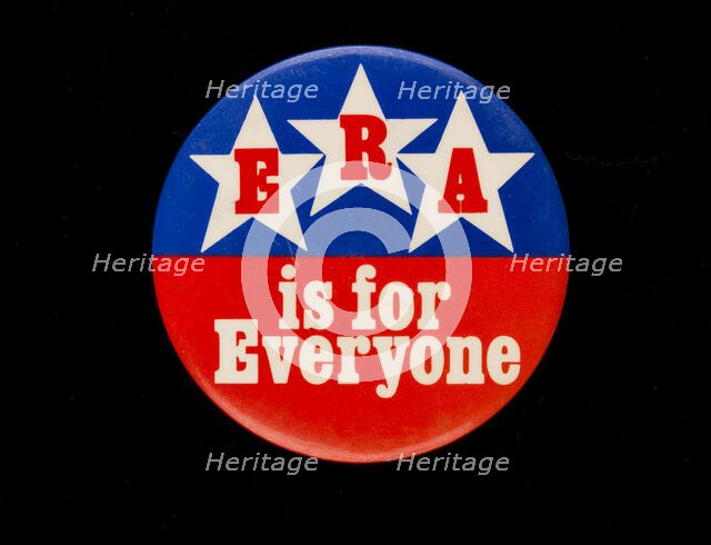 ERA is for Everyone badge owned by Sally Ride, ca. 1972. Creator: Unknown.