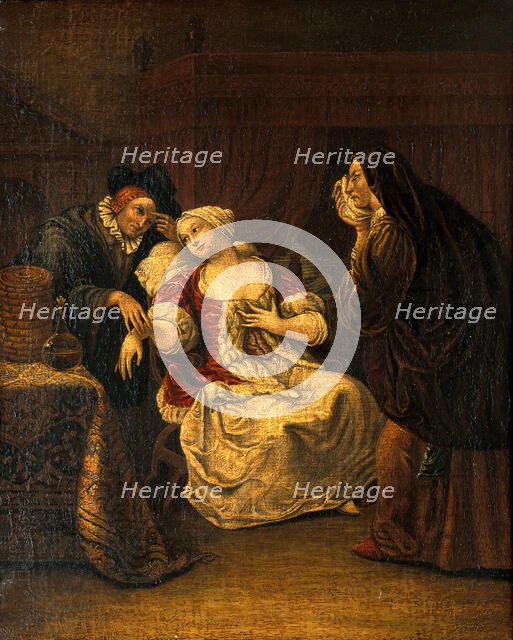 A medical practitioner taking a lady's pulse. Creator: Jan Steen.
