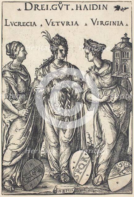 Lucretia, Veturia and Virginia, 1516. Creator: Hans Burgkmair, the Elder.
