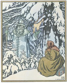 Illustration for the Fairy tale Morozko, 1932. Artist: Bilibin, Ivan Yakovlevich (1876-1942)