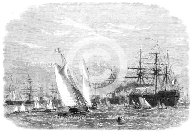 The International Naval Festival at Portsmouth: the French fleet leaving Spithead, 1865. Creator: Unknown.