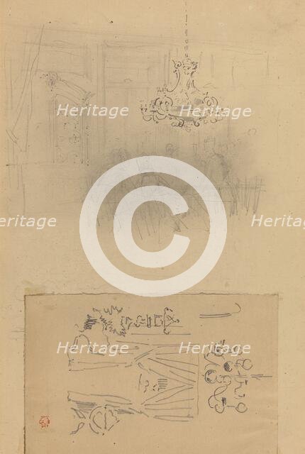 A Gathering in an Interior; A Curtained Doorway. Creator: Felix Hilaire Buhot.