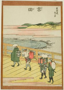 Yoshida, from the series "Fifty-three Stations of the Tokaido (Tokaido gojusan tsugi)", Japan, c1806 Creator: Hokusai.