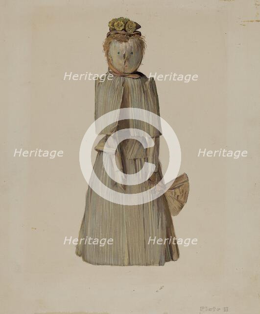 Corn Husk Doll, c. 1936. Creator: Jane Iverson.