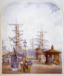 Waterloo Docks, Liverpool, 1864. Artist: William Gawin Herdman