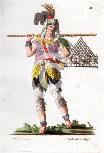 Papageno in Mozart's The Magic Flute, 1816. Creator: Anonymous.