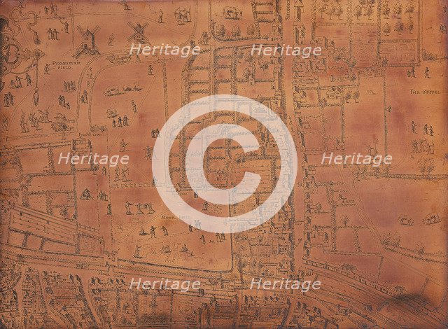 Part of a map of London, c1553-c1559. Artist: Unknown