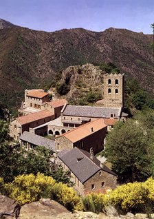 General view of the Abbey of Sant Martí Canigou, building founded by Count Wilfred in the ninth c…