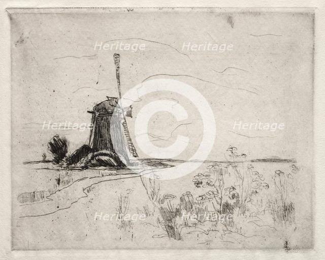 Mill and Weeds, Holland. Creator: John Henry Twachtman (American, 1853-1902).