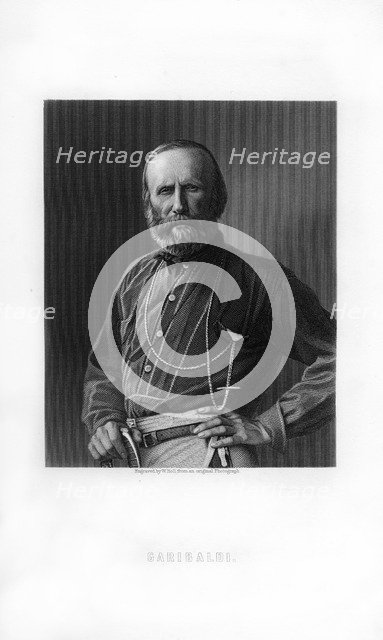 Giuseppe Garibaldi, Italian patriot and soldier of the Risorgimento, (1893).Artist: W Holl