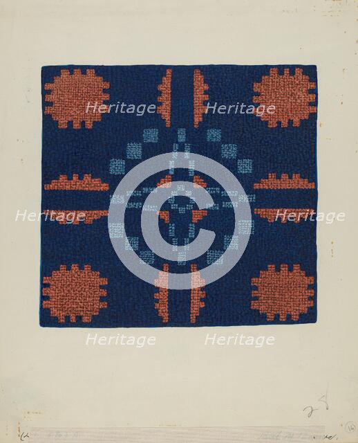 Coverlet Detail, c. 1936. Creator: Ruth M. Barnes.