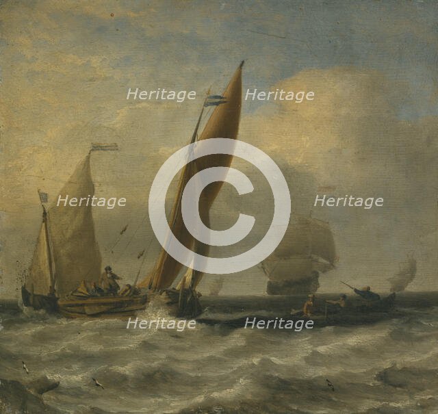 Fishing Boats at Sea, mid-17th-early 18th century. Creator: Willem van de Velde the Younger.