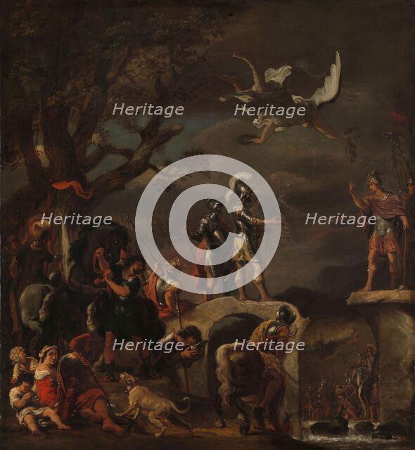 The Peace Negotiations between Claudius Civilis and Quintus Petillius Cerealis on the Demolished Bri Creator: Ferdinand Bol.