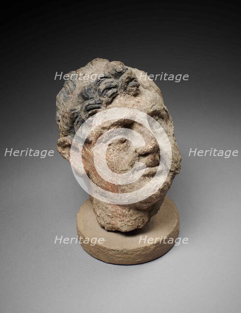 Head of a Greco-Bactrian ruler. From the Oxus Temple, Takht-i Sangin, 3-2 century BC. Creator: Central Asian Art.