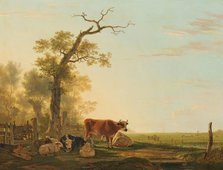 Meadow Landscape with Animals, 1800-1815. Creator: Jacob van Strij.