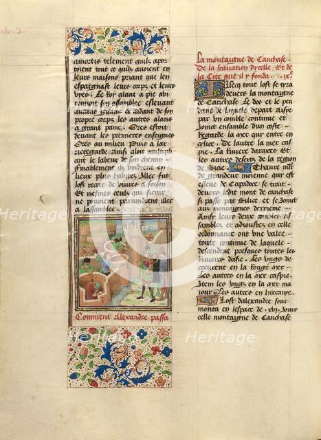 The Founding of Alexandria-in-Caucaso; Livre des fais d'Alexandre le grant, about 1470-1475. Creator: Master of the Jardin de vertueuse consolation.
