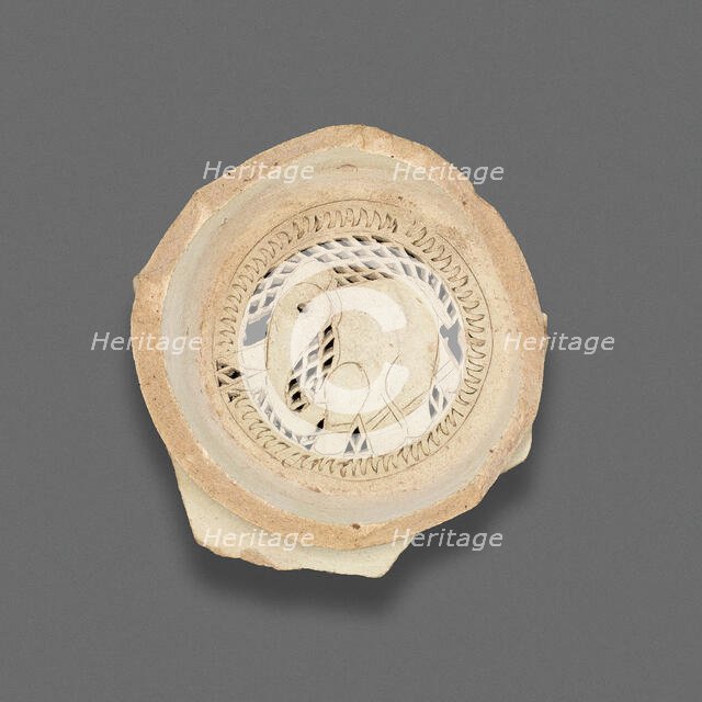 Clay filter with design of elephant, Fatimid dynasty (969-1171), 11th-12th century. Creator: Unknown.