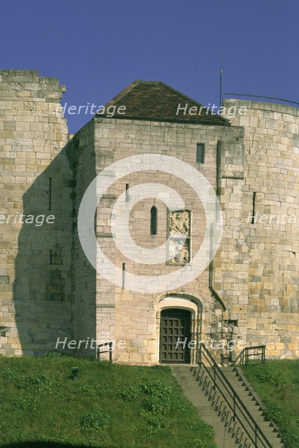 Detail of Clifford's Tower, York, North Yorkshire, 1997. Artist: J Bailey