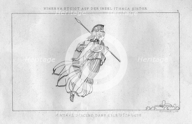 'Athena sets foot on the island of Ithaca, c1833. Artist: Unknown