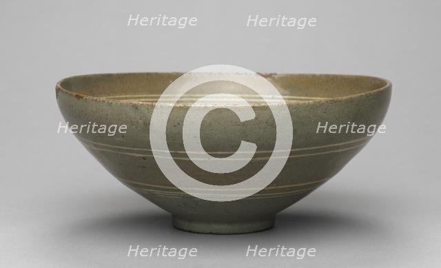 Bowl with Willow and Reed Design, 1300s. Creator: Unknown.